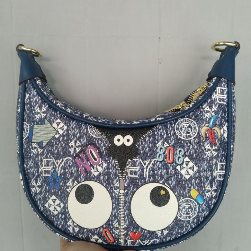 Huer Vivila Eye Theme Printed Sling Bag TANPA TAG
