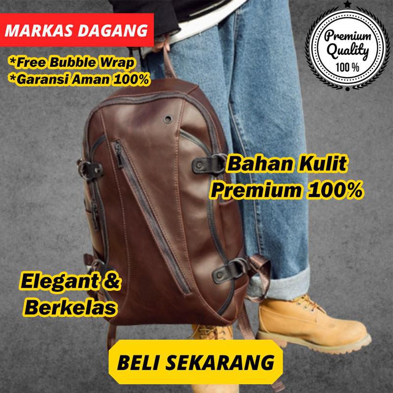 TAS PUNGGUNG PRIA TAS BACKPACK COWOK TAS KULIT PRIA TAS RANSEL KULIT PRIA ORIGINAL CARLOS