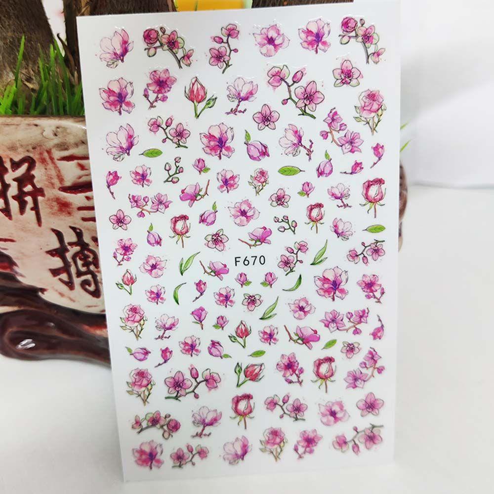 Mxbeauty Stiker Kuku Fashion Retro Bunga Peony Kupu-Kupu Manicure Nail Art Dekorasi