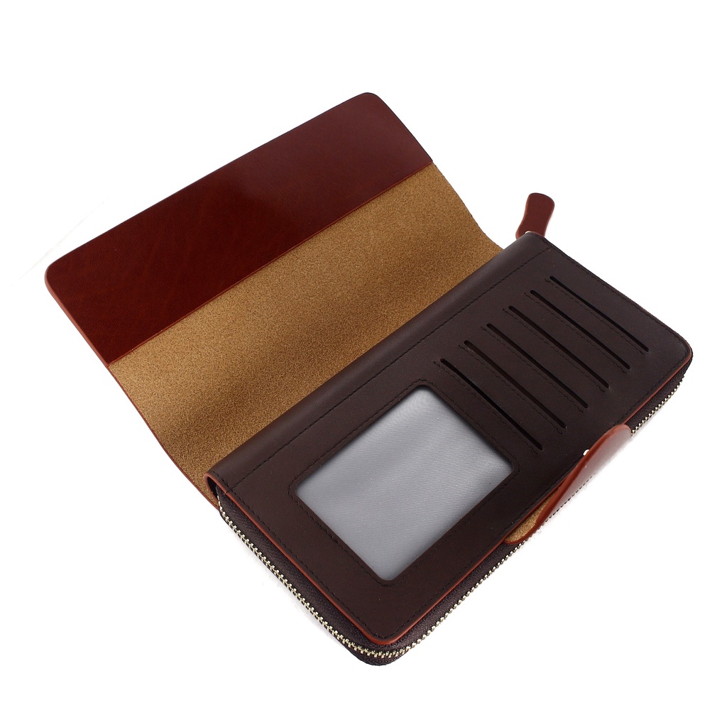 TOKOKOE - Dompet Panjang Wanita bahan Kulit - AIG 808 Brown Black