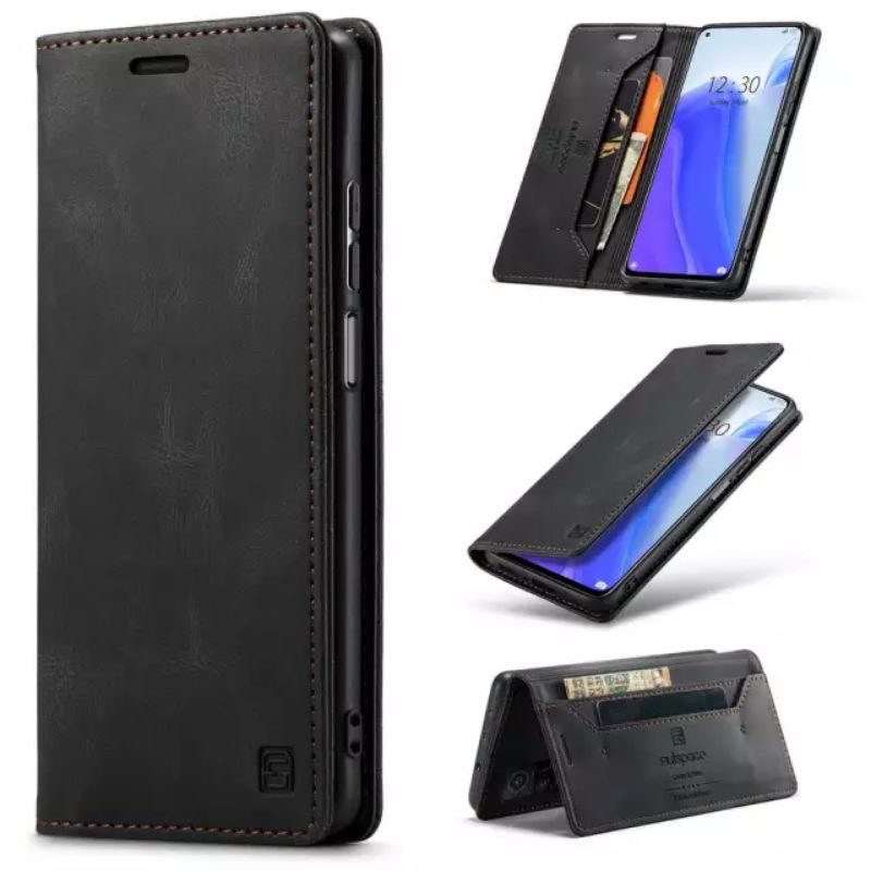 FLIP SOFT CASE XIAOMI REDMI NOTE 10 PRO RFID CASING COVER LEATHER KULIT RETRO STAND DOMPET MAGNET