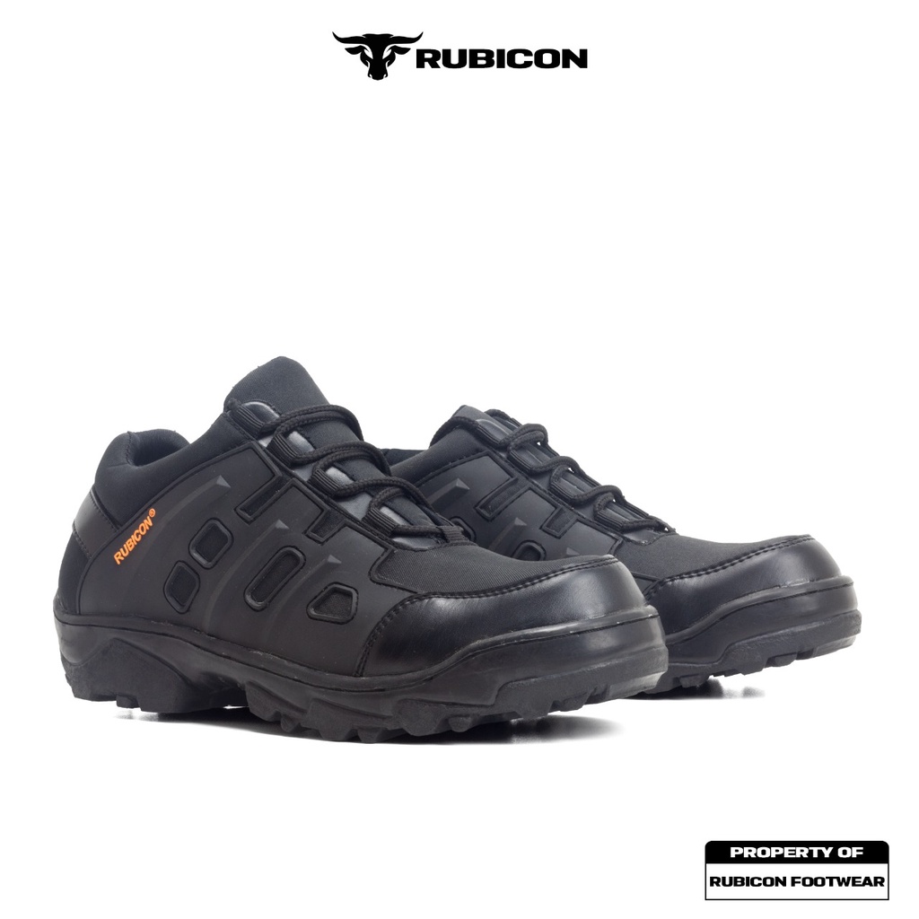 RUBICON SWAT LOW BLACK SEPATU BOOTS PRIA SAFETY UJUNG BESI TRACKING PROYEK KERJA KANTORAN