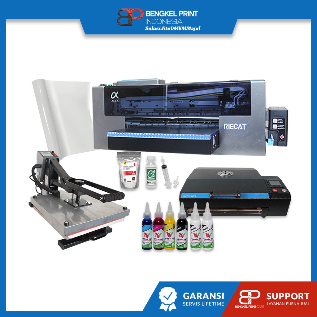 Paket Mesin DTF Riecat Alfa + Mesin Oven | Mesin Cetak Kaos | Printer Transfer Film