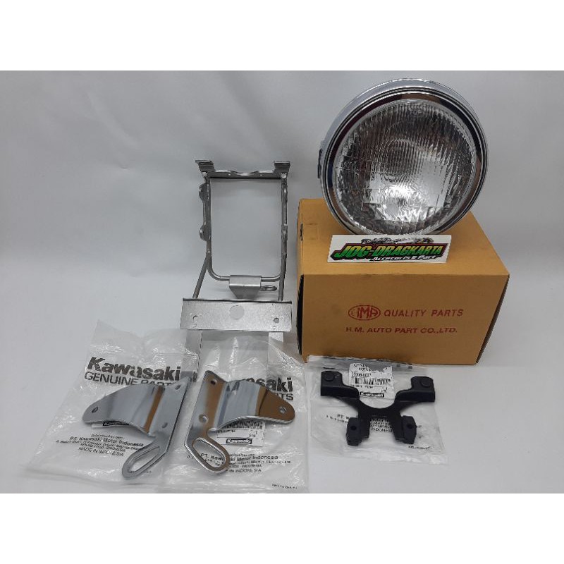 REFLEKTOR LAMPU BULAT NINJA SS VICTOR SET BREKET ORIGINAL KAWASAKI LAMPU HMA