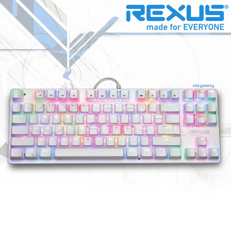 Rexus LEGIONARE MX9 White TKL Mechanical Gaming Keyboard - Red Switch