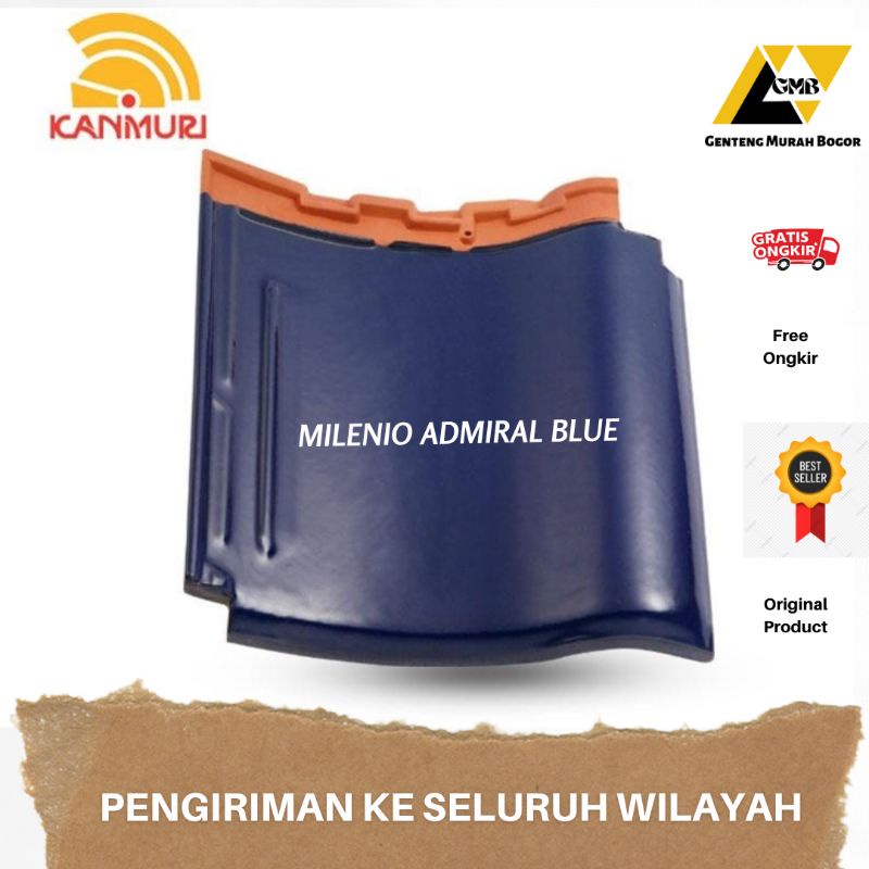 Genteng Kenteng Keramik Atap Rumah Murah Kokoh Awet - Type Milenio Admiral Blue