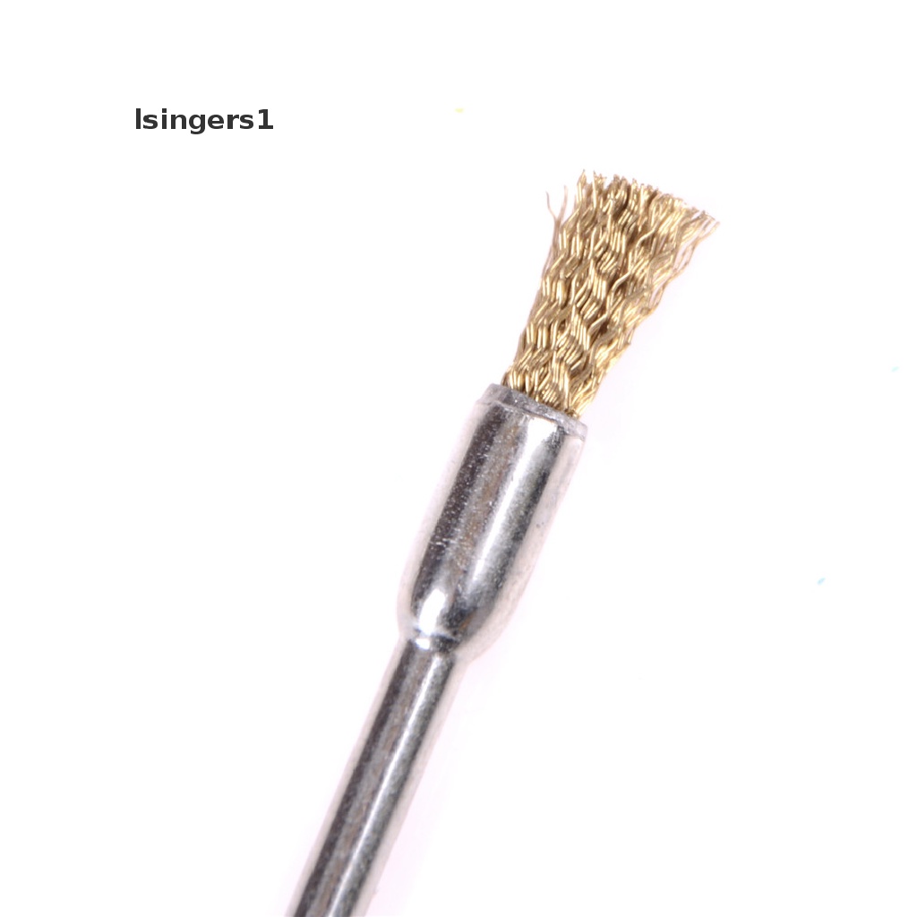 (lsingers1) 5pcs / Set Mata Bor Brush Kawat Kuningan Shank 3mm X 5mm Untuk Poles / Pembersih