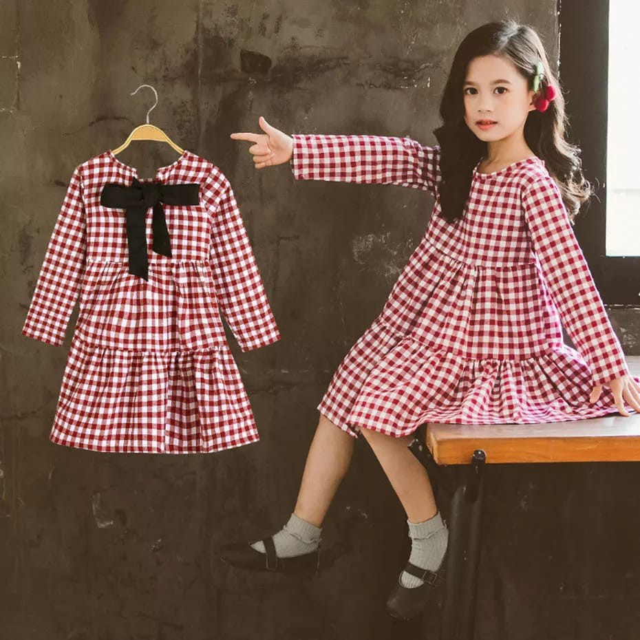 Zahra Dress Anak Perempuan Chessy Bahan Katun | Pakaian Anak Terlaris Umur 1-6 Tahun