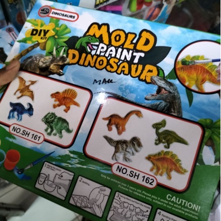 Mainan Edukasi DIY Kit Membentuk dan Melukis Mewarnai Dinosaurus Mold Paint Dinosaur