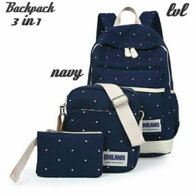 Tas wanita remaja /tas sekolah /bagpack polkadot murah