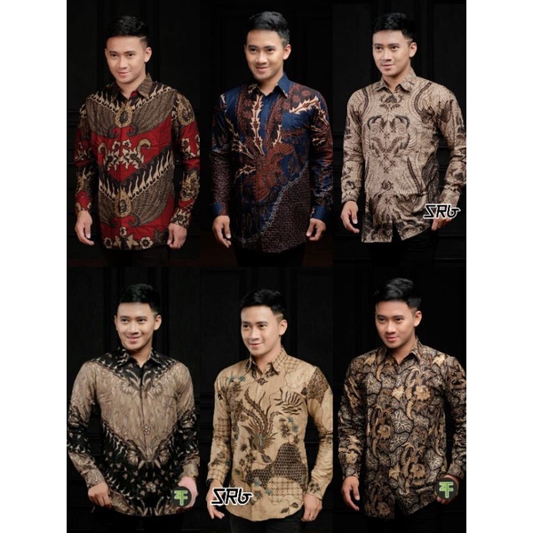 NEW MOTIF Batik Pria Lengan Panjang BATIK NAKULA HRB026 motif KERATONAN Kode 002 size M L XL XXL