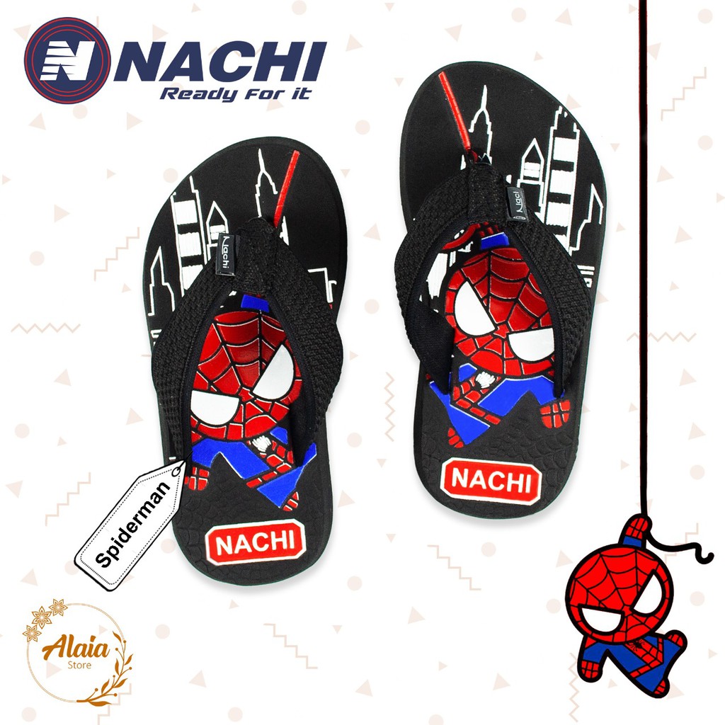 Sandal anak japit spiderman / avengers 28-37 nachi