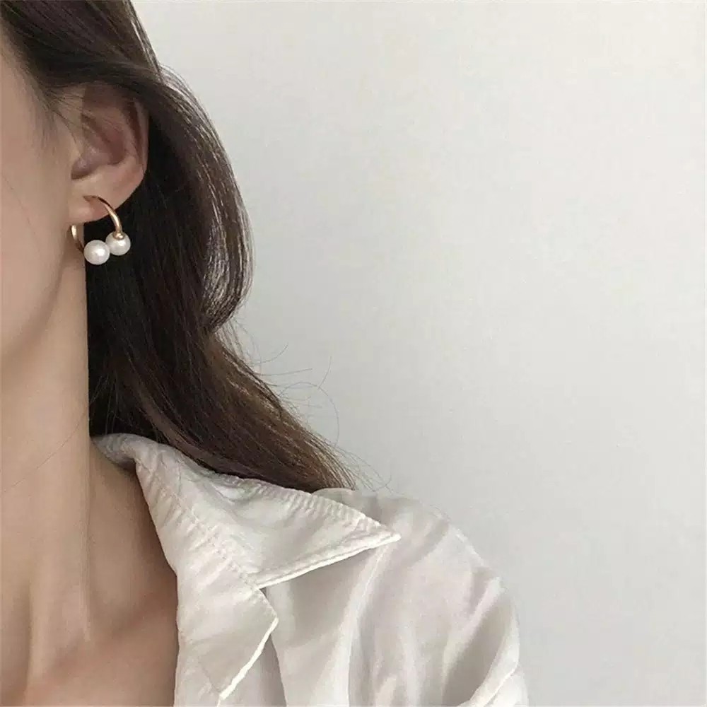 Anting Tusuk Model Mutiara Simpel Gaya Korea Untuk Wanita Modern