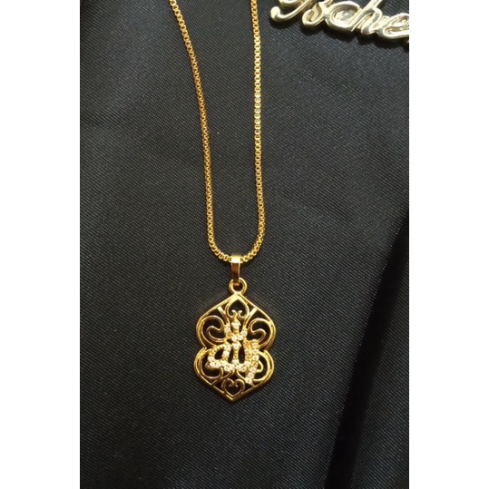 B-781.Kalung xuping Lafadz ALLAH berlapis emas dengan mata zircon uk45cm.