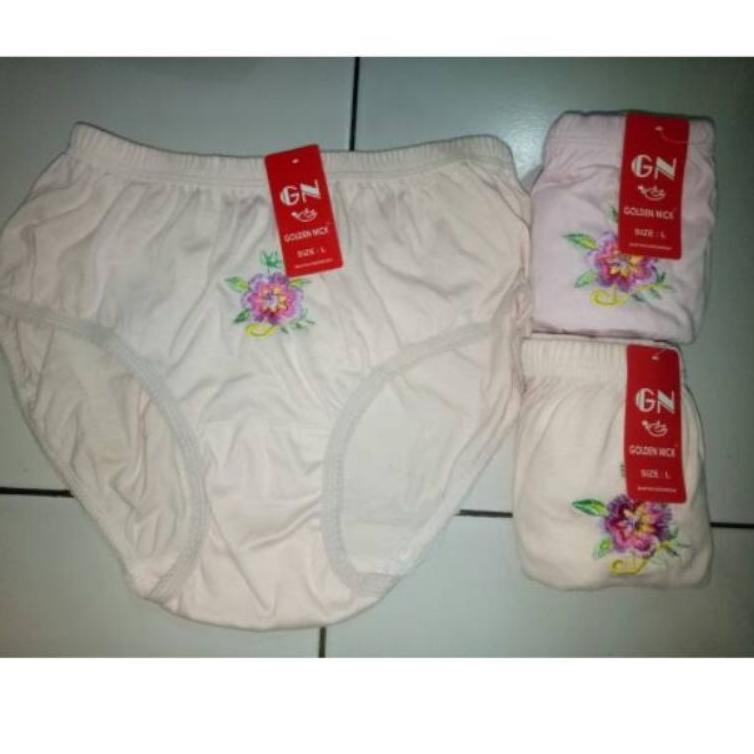 [KODE NVBU8] 6biji Celana Dalam BORDIR GOLDEN NICK(BG)/Celana dalam wanita warna pastel
