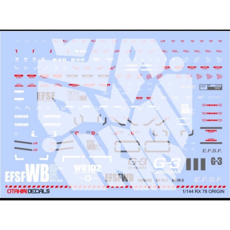 RX 78 ORIGIN DECAL SKALA 1/100