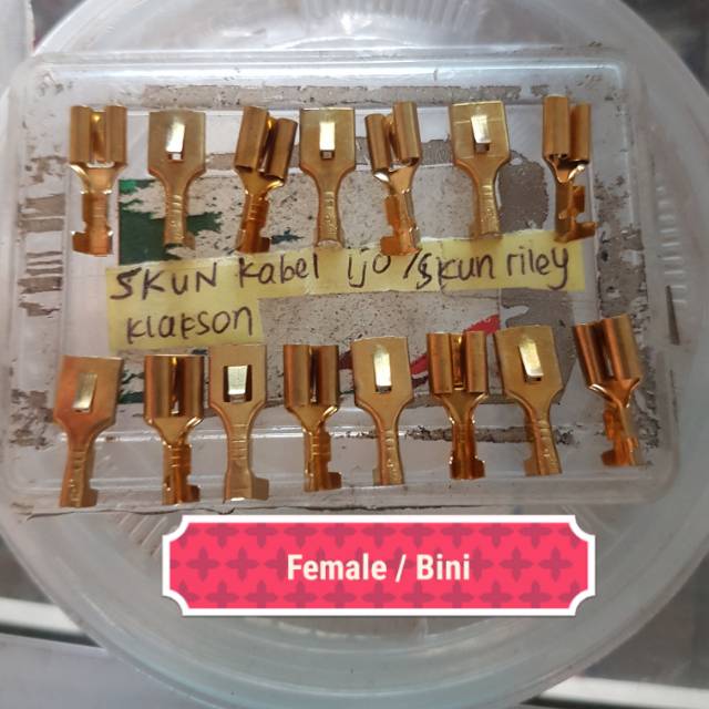 Skun Gepeng Soket Socket Relay Klakson Female / Male Skun kabel ijo Riley klakson Besar / Kecil Kame