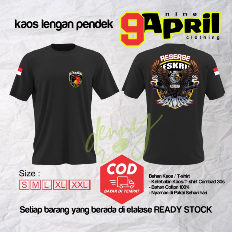 kaos lengan pendek RESERSE, RESKRIM Kaos polisi, pakayan polisi