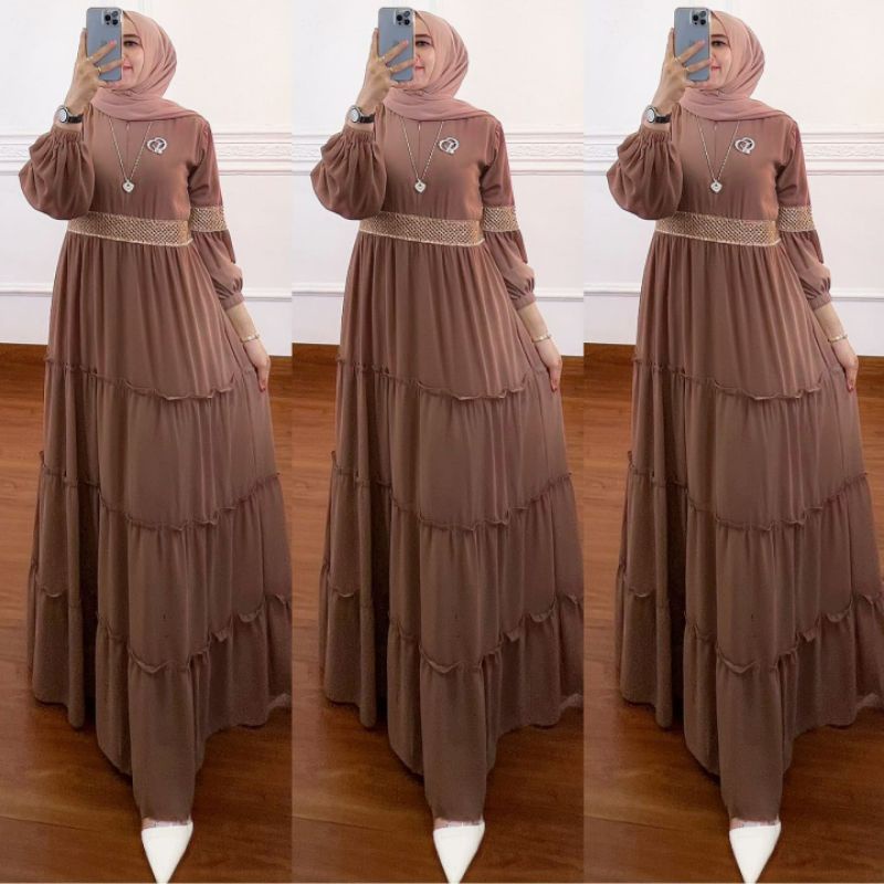 COD Asmiranda Maxy Dress Jumbo M L XL XXL XXXL // Rara dress ceruty babydoll // Gamis Kondangan Jumbo / Gamis Pesta Murah Polos // Fashion Muslim Kekinian // Casual Dress Wanita // Dres Kondangan Polos // Busana Muslim Murah-7