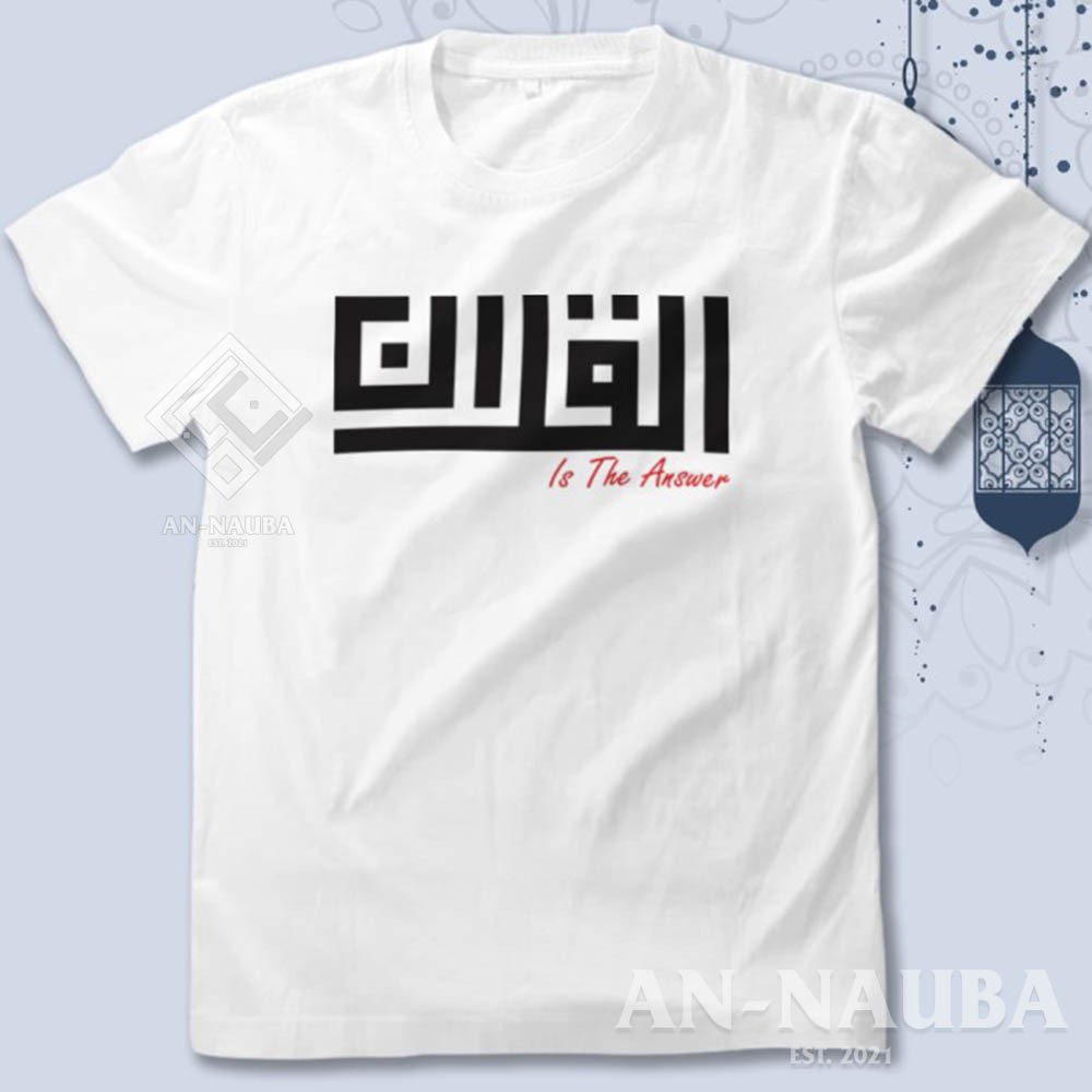 KAOS DAKWAH ISLAMI ALQURAN IS THE ANSWER / Baju Distro Santri Islam / Tshirt Muslim Trendy [AN-6297]