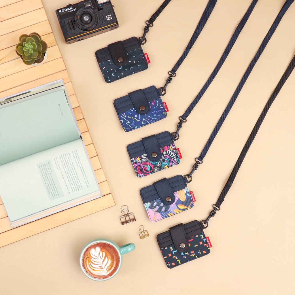 Card Holder Kalung Gantung Dompet Kartu Tipis dan Uang Pria Wanita Simple Hanging Wallet