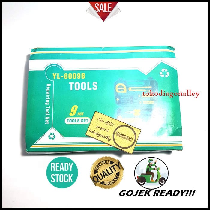 Obeng Set Alat Set Perkakas Palu Tang Obeng Cutter Meteran 8in1 Set Toolkit Murah