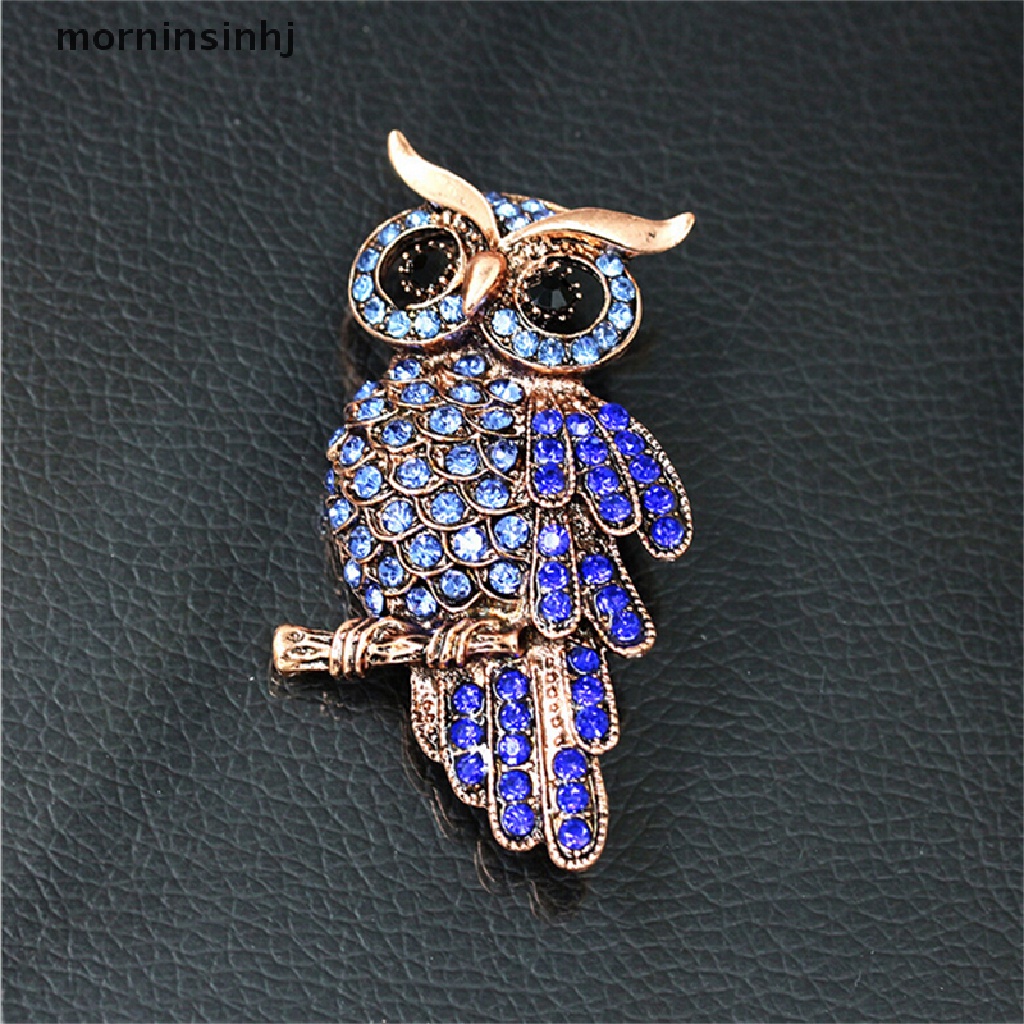 Mor Bros Pin Vintage Desain Burung Hantu Hias Berlian Imitasi Untuk Pengantin Wanita