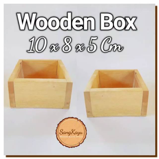 Wooden box 10x8x5 cm kotak kayu tempat penyimpanan storage box