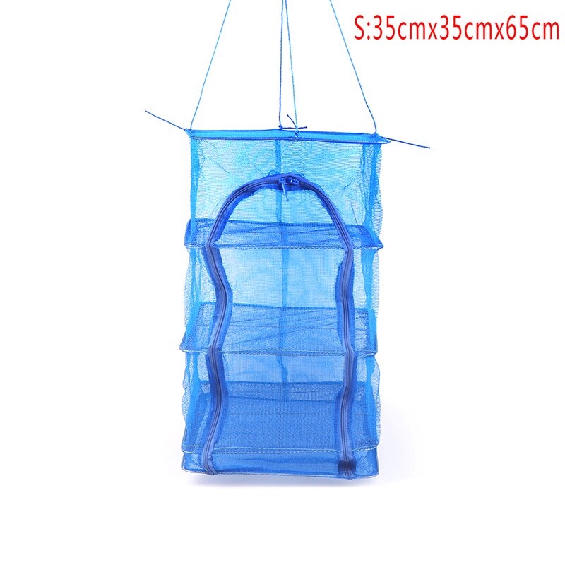 Rak Pengering Jemur Makanan Foldable Dyring Mesh Net 4 Layer Size S - G58 - Blue