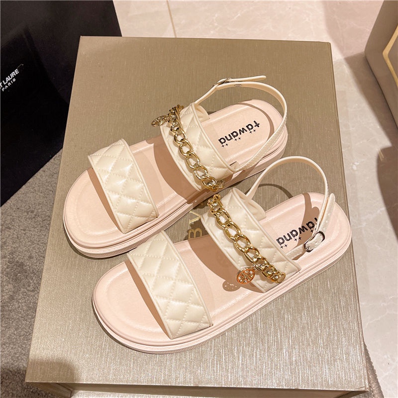 IDEALIFESHOES SANDAL SEPATU TALI PVC GOLD WANITA IMPORT SANDAL KOREA CEWEK KEKINIAN NAYEON