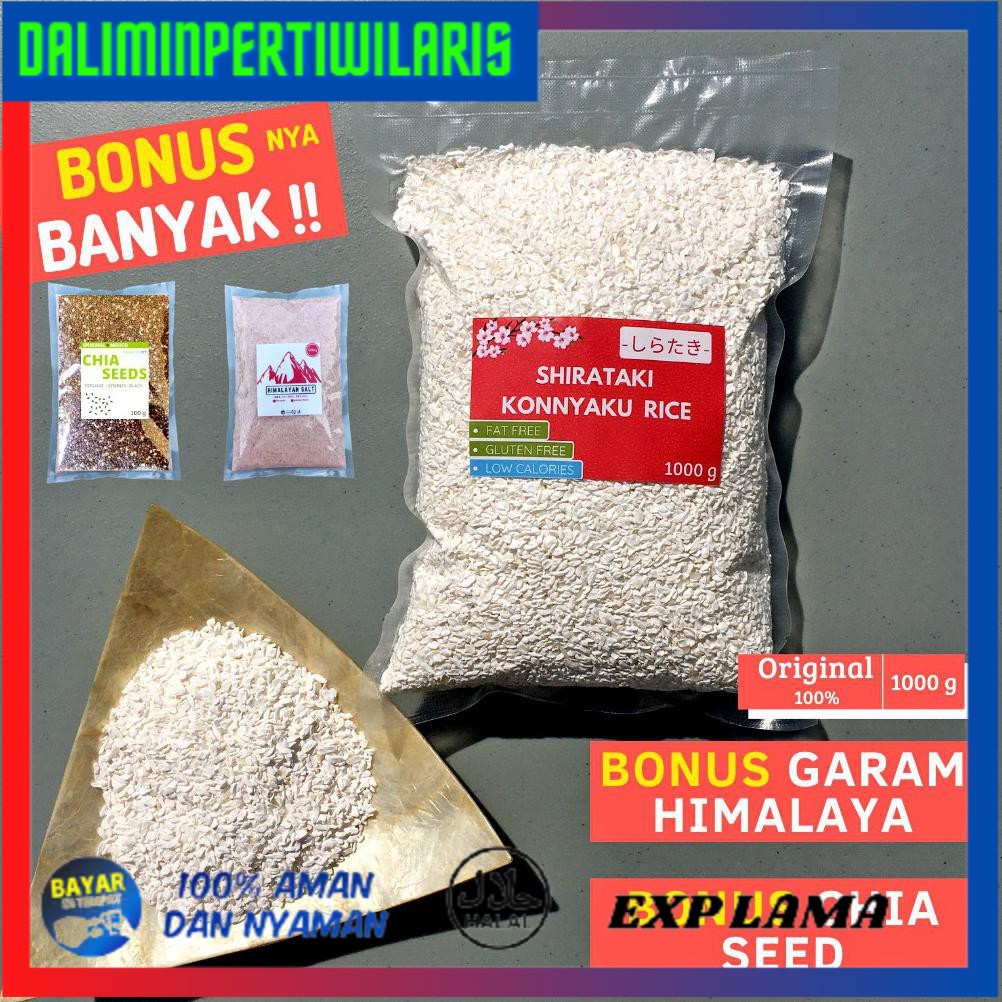 

( BISA COD ) beras shirataki rice shirataki beras shirataki 1000 gr untuk diet sirataki rice