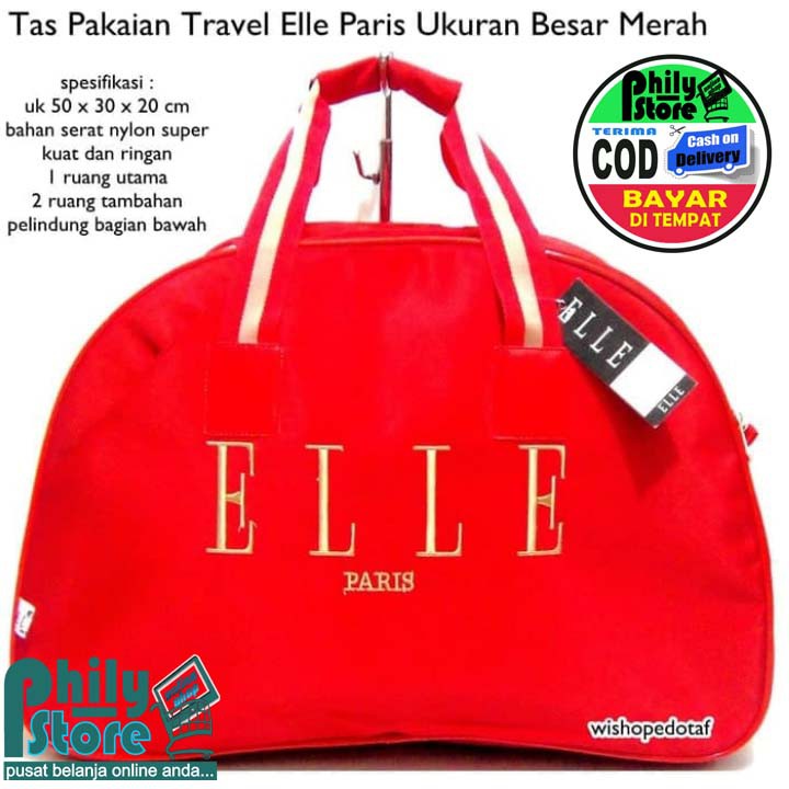 TAS TRAVEL KOPER TAS PAKAIAN JINJING PAKAIAN ELLE MAROON TRAVEL BAG ORGANIZER / Tas Mudik Travel