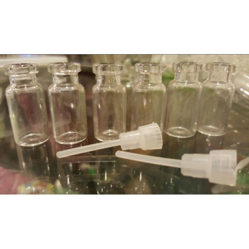 BOTOL KACA KOSONG TESTER VIAL PARFUM 3 ML TUTUP JARUM 1 PCS