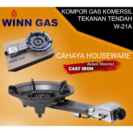 KOMPOR WINN GAS 21A/ Kompor Gas Besi Cor/ Kompor Gas Jualan 1 Tungku Api Besar