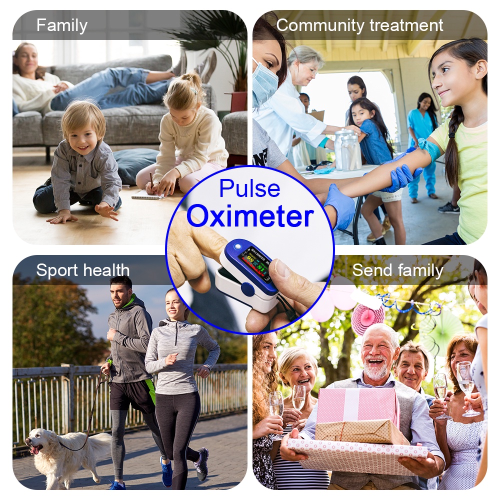 Finger Clip Pulse Oximeter Home Oxygen Saturation Monitor Finger Pulse Heart Rate Meter