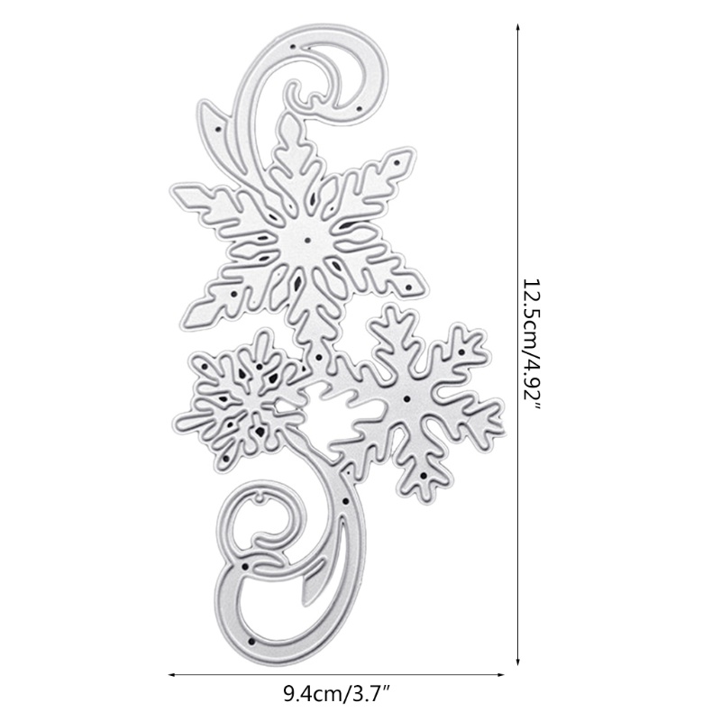 Cetakan Stensil Cutting Dies Motif Snowflake Natal Bahan Metal Untuk Scrapbook / Craft Diy