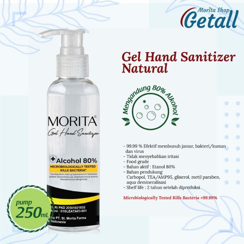 Hand Sanitizer Gel Morita Alkohol 80% 250 ml