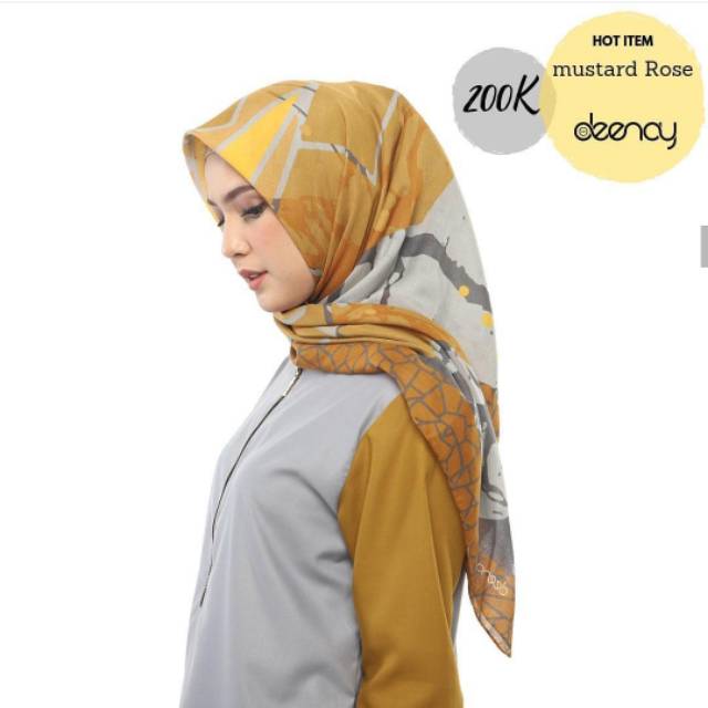 DEENAY SCARVES PROMO - MUSTARD ROSE - ASLI  - ORI