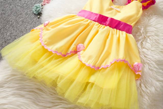 GA2728 BELLE ROSE DRESS YELLOW / GAUN PESTA ANAK KUNING / DRESS HALLOWEEN PRINCESS