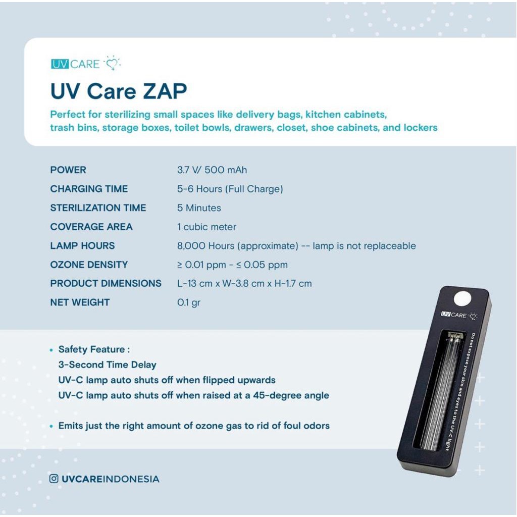 UV CARE ZAP / UV STERILIZER