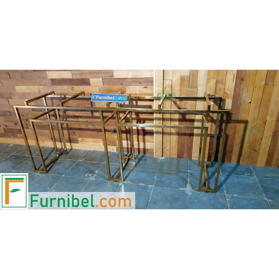 Meja Konsul Stainless Hollow 2x2 Lurus Custom Ukuran
