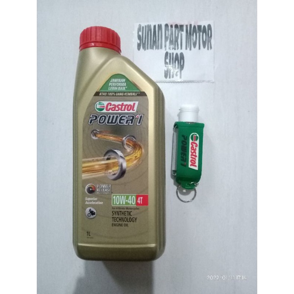 Castrol power 1 4T Gold 1L SAE 10W-40 API JASO MA-2 ORIGINAL RESMI