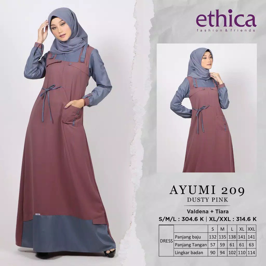GAMIS TERBARU 2020 ETHICA AYUMI 209 DUSTY PINK