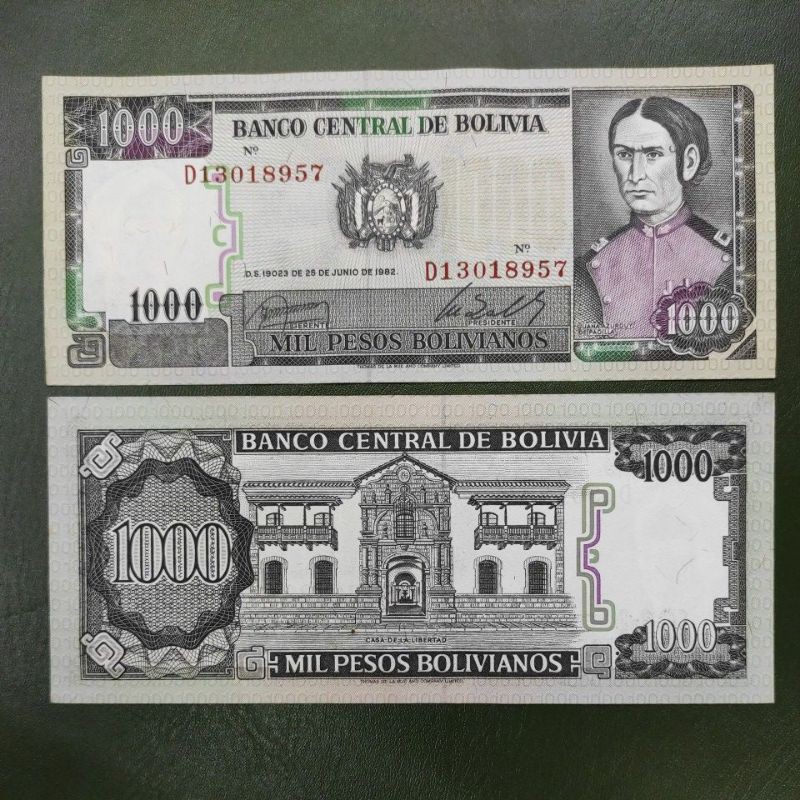 UANG ASING BOLIVIA 1000 PESOS