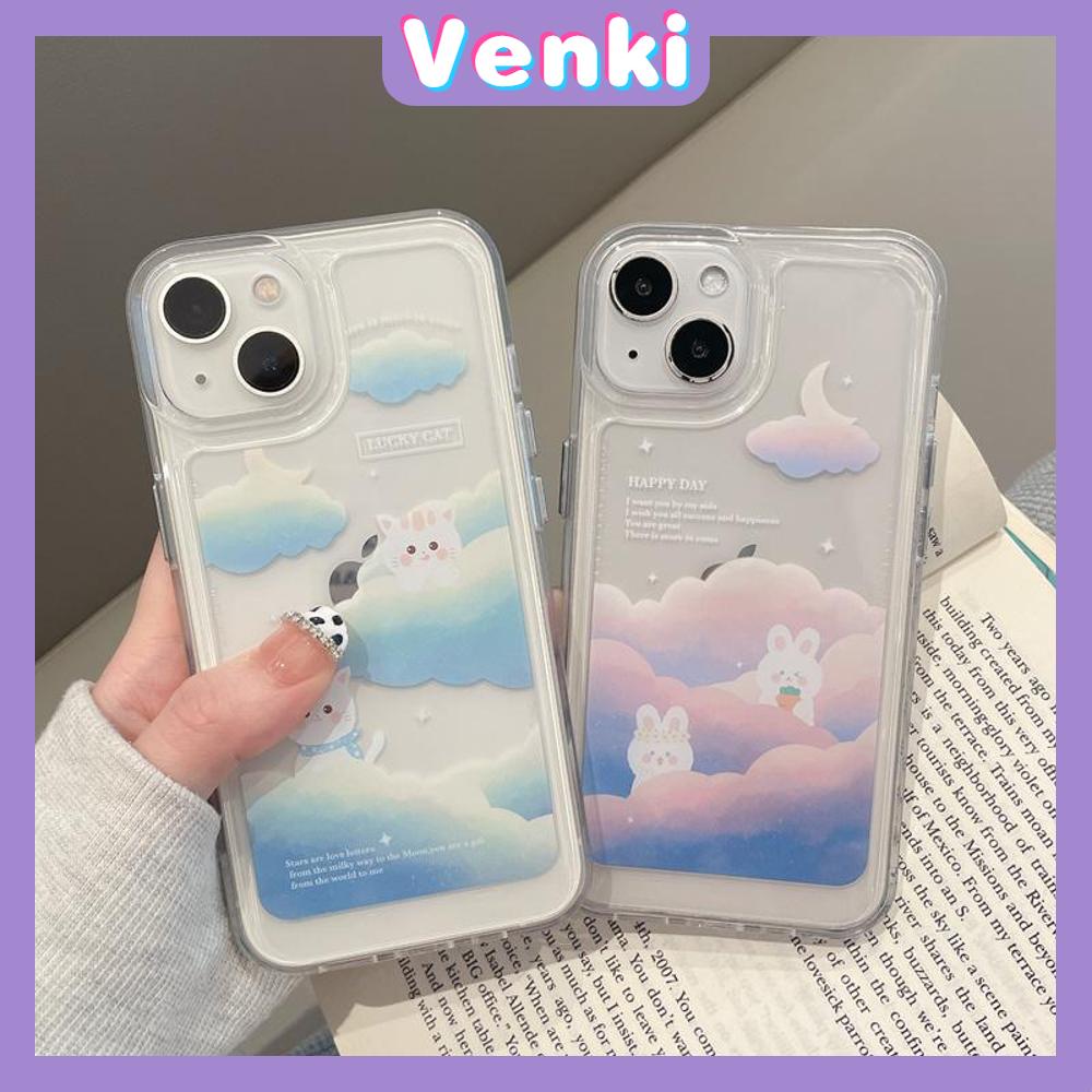 iPhone Case Clear Case Thick TPU Shockproof HD Space Case Protection Camera Plating Button Rabbit Cloud Moon Cute For iPhone 13 Pro Max iPhone 12 Pro Max iPhone 11 iPhone 7 Plus