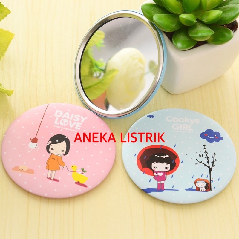 CERMIN BULAT CERMIN RIAS CERMIN MAKE UP CERMIN KECIL CERMIN HIAS CERMIN MINI MIRROR KACA-4