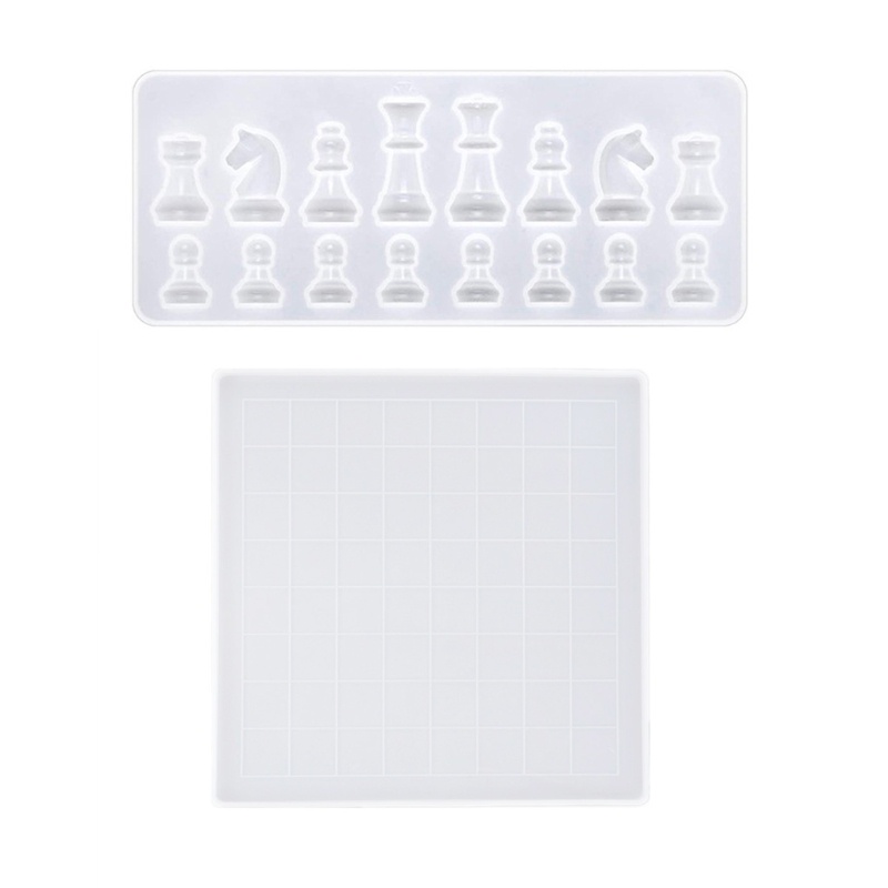 Siy 1 Set Cetakan Resin Epoksi Diy Bentuk Papan Catur Bahan Silikon