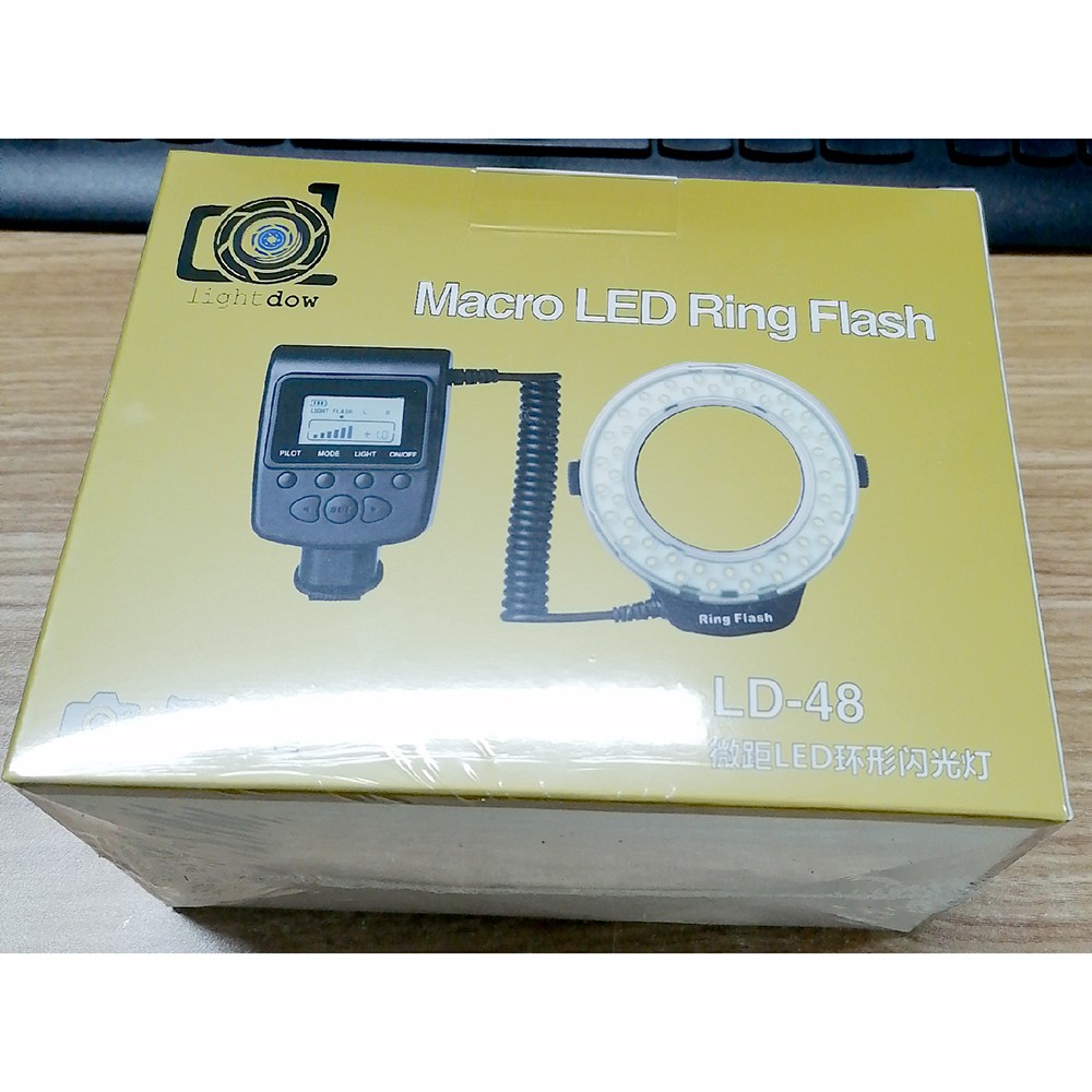 Lightdow Macro LED Ring Flash Light Kamera DSLR Canon Nikon Sony - LD-48 - Black