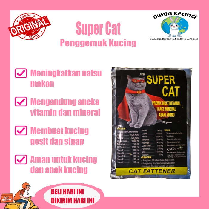 Penggemuk Kucing Serbuk Super Cat 100 gr