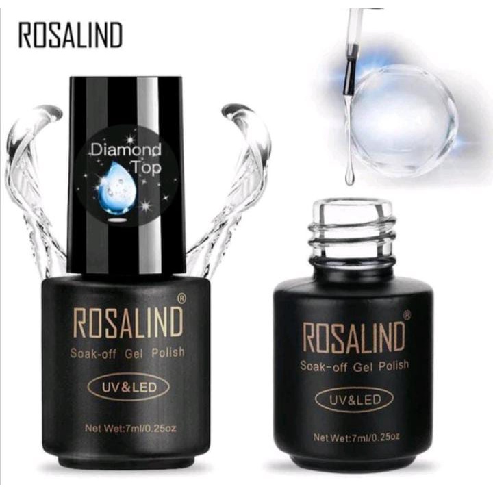 ROSALIND DIAMOND TOP COAT 7ml ANTI SCRACH KUSAM SHINE LONGLASTING KUTEK GEL TOP COAT KILAP TAHAN LAMA ROSALIND